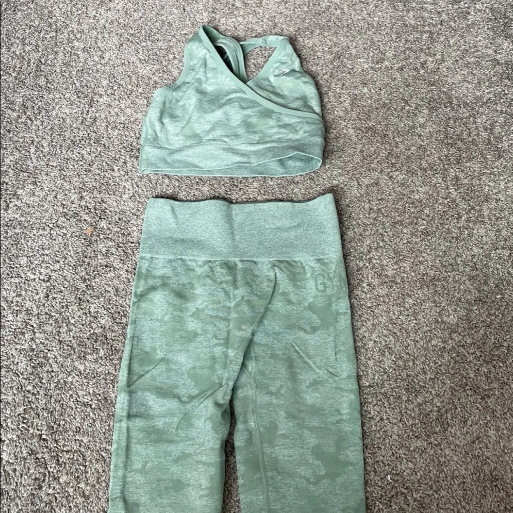 Gymshark Camo Sage Green Set S